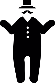Fat Man With Hat And Moustache Outline Svg File, Free Vectors File